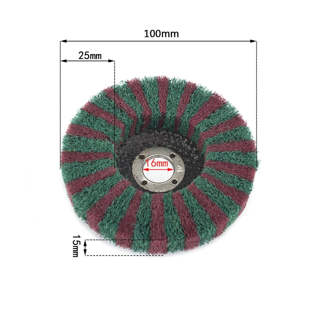 

4 Inch Scouring Pad Buffing Wheel Nylon Fiber Flap Polish Grind Disc 100*16mm Cotton Thread Polishing Mini Brush Dril