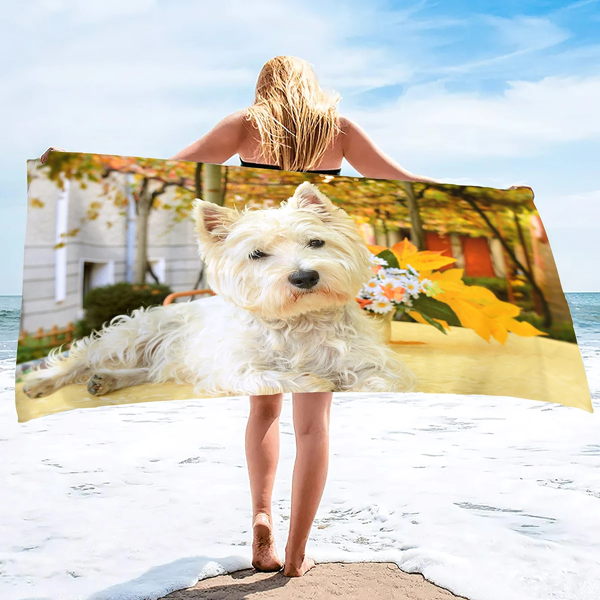 

Собака полотенце пляж полотенце для бассейна для взрослых щенков West Highland полотенце для собак быстросохнущее полотенце без песка мягкие банные полотенца для взрослых детей любителей собак