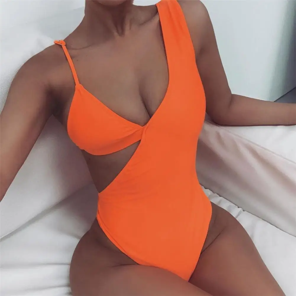 

One-Piece Swimsuit Women Push Up Sexy Bikini Swimwear Solid Bathing Suit High Waist Brazilian Biquini Female купальник женский