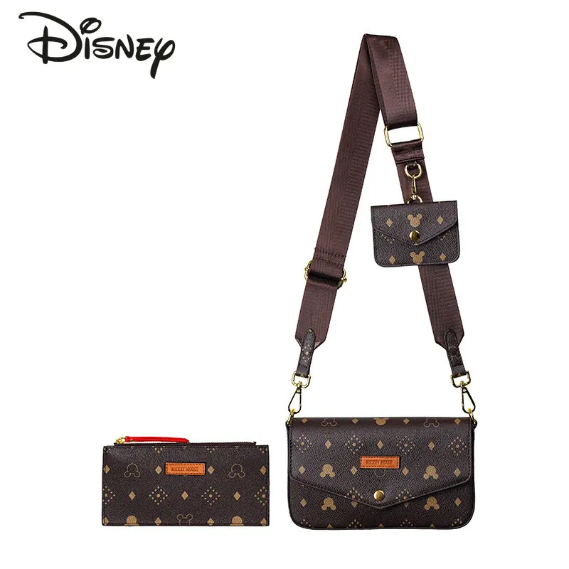 Disney Mickey Original New Three In One Women's Bag Fashion High Quality Women's Crossbody Bag High Sense Women's Mobile Bag