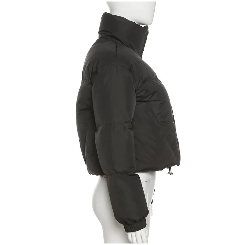2022 Europe and The United States Autumn and Winter New Stand-up Collar Cotton Suit Women's Short Down Cotton Suit Warm Coat Top