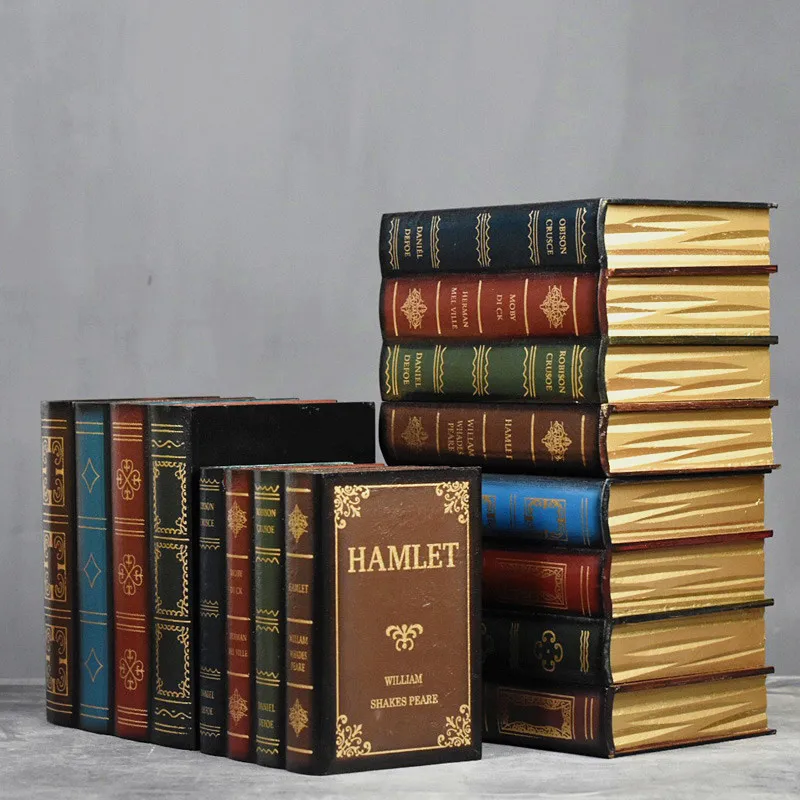 

Faux Book Box Wooden Retro Props Simulation European Style Storage Jewelry Decoration Designer Durable Decorative Centerpiece