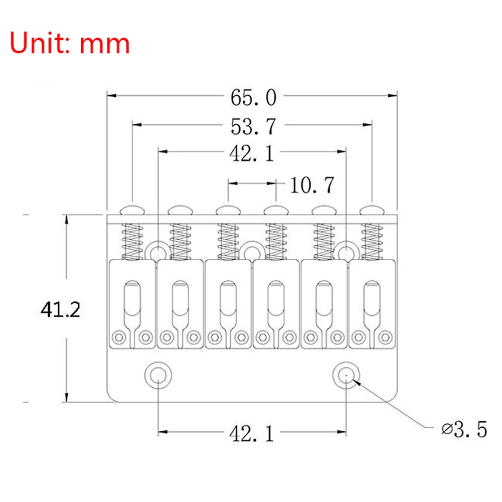 6String Hardtail Saddle Bridge Top Load 65/78mm Guitar Electric Accessory with Screws Wrench for Fender Strat Tele - купить по