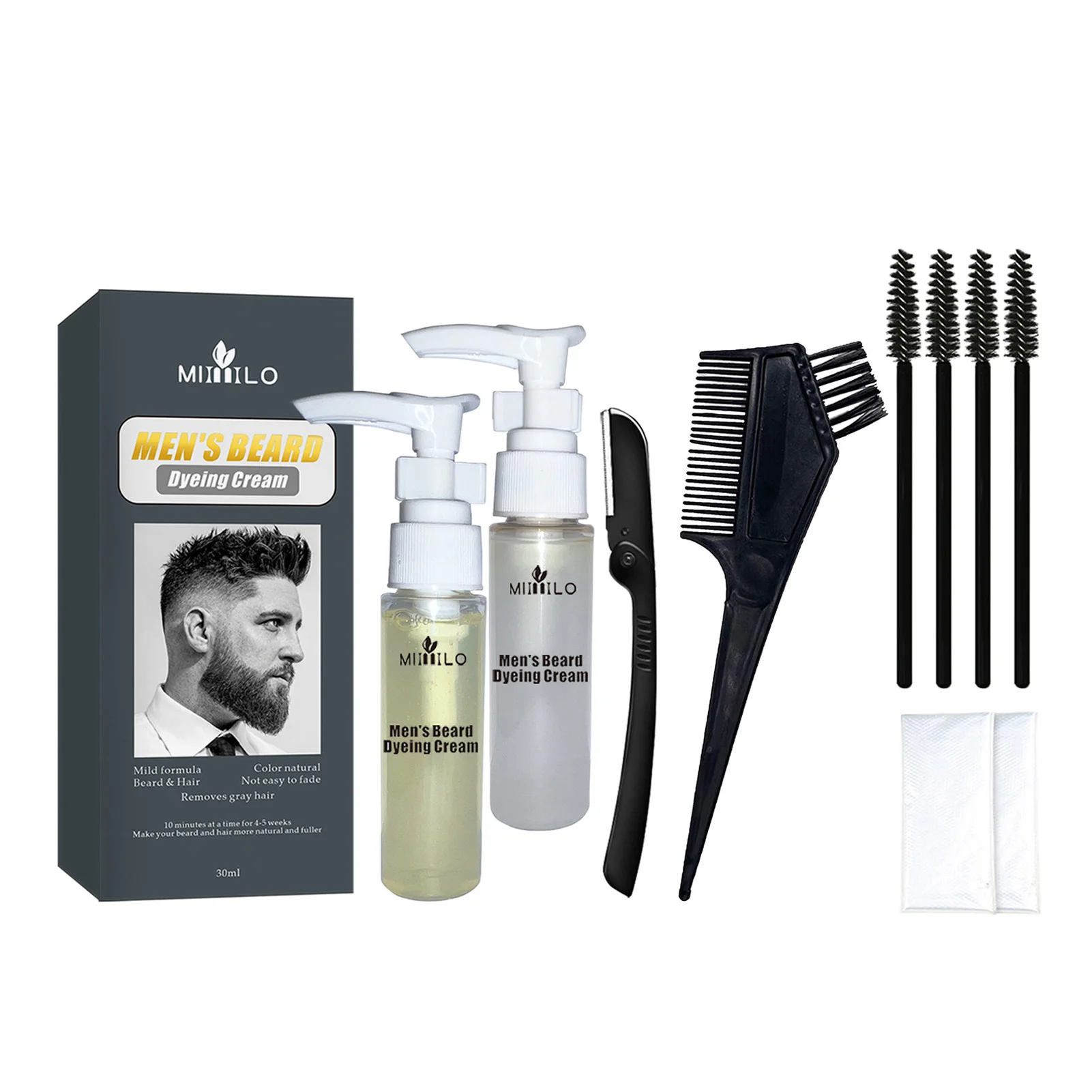 

Hair Dyeing Cream Self-heating Facial Hair Dye for Men Gradual Beard Color for Stronger and Healthier Hair and Beard Beard Care