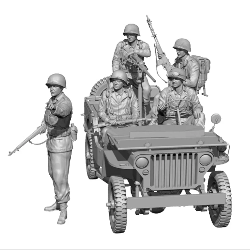 Us Infantry And Military Police 5 People (without Jeep) Unassembled And Unpainted 907