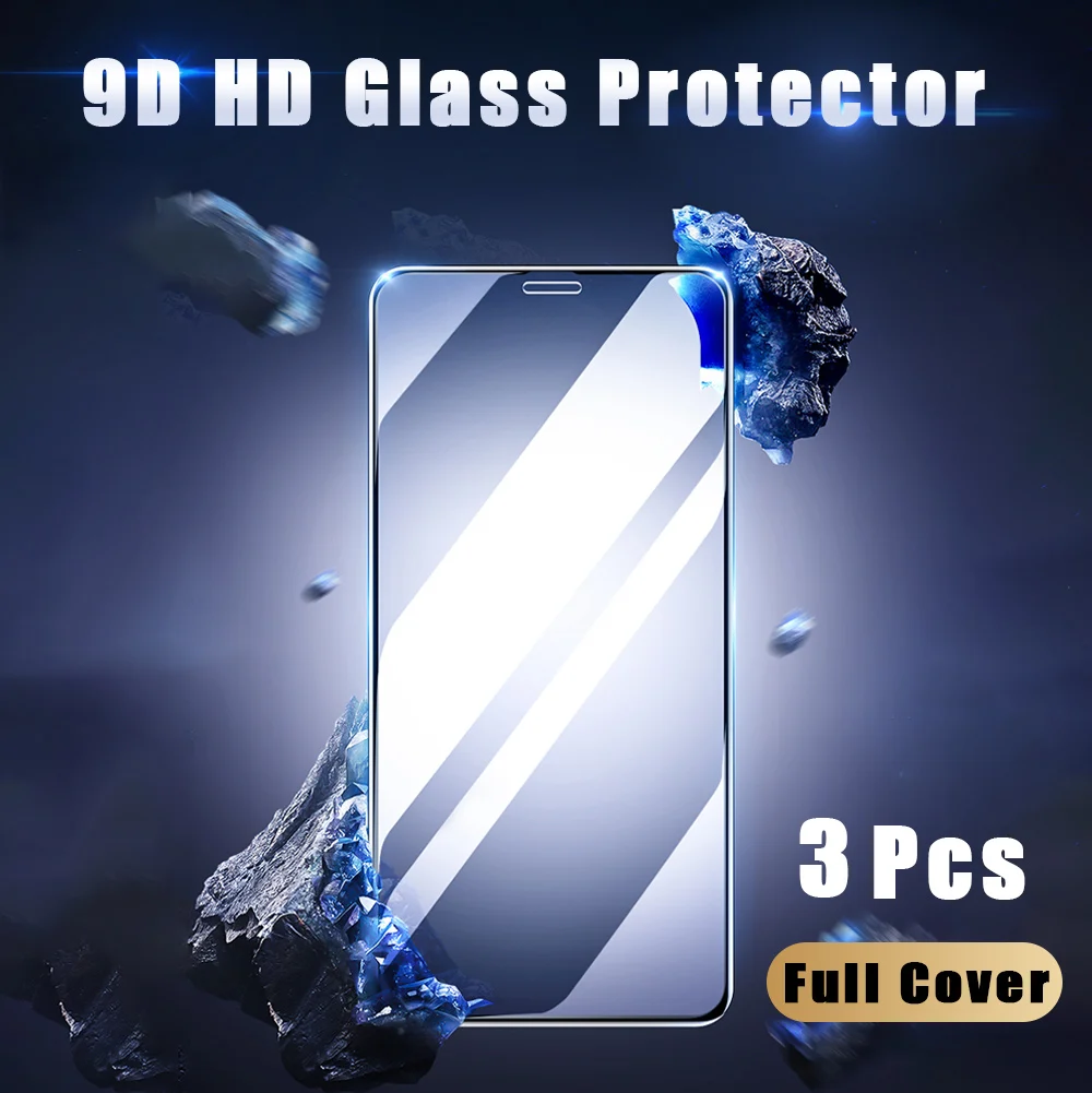 3 шт. Защитная пленка из закаленного стекла 9D для Iphone IPhone 14 13 11 12 Pro Max Mini X XR XS 7 8 Plus SE