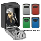 Ящик для ключей, настенный прочный кодовый замок из алюминиевого сплава с 4-значным кодовым замком, водонепроницаемый, поворотный циферблат в помещении и на улице