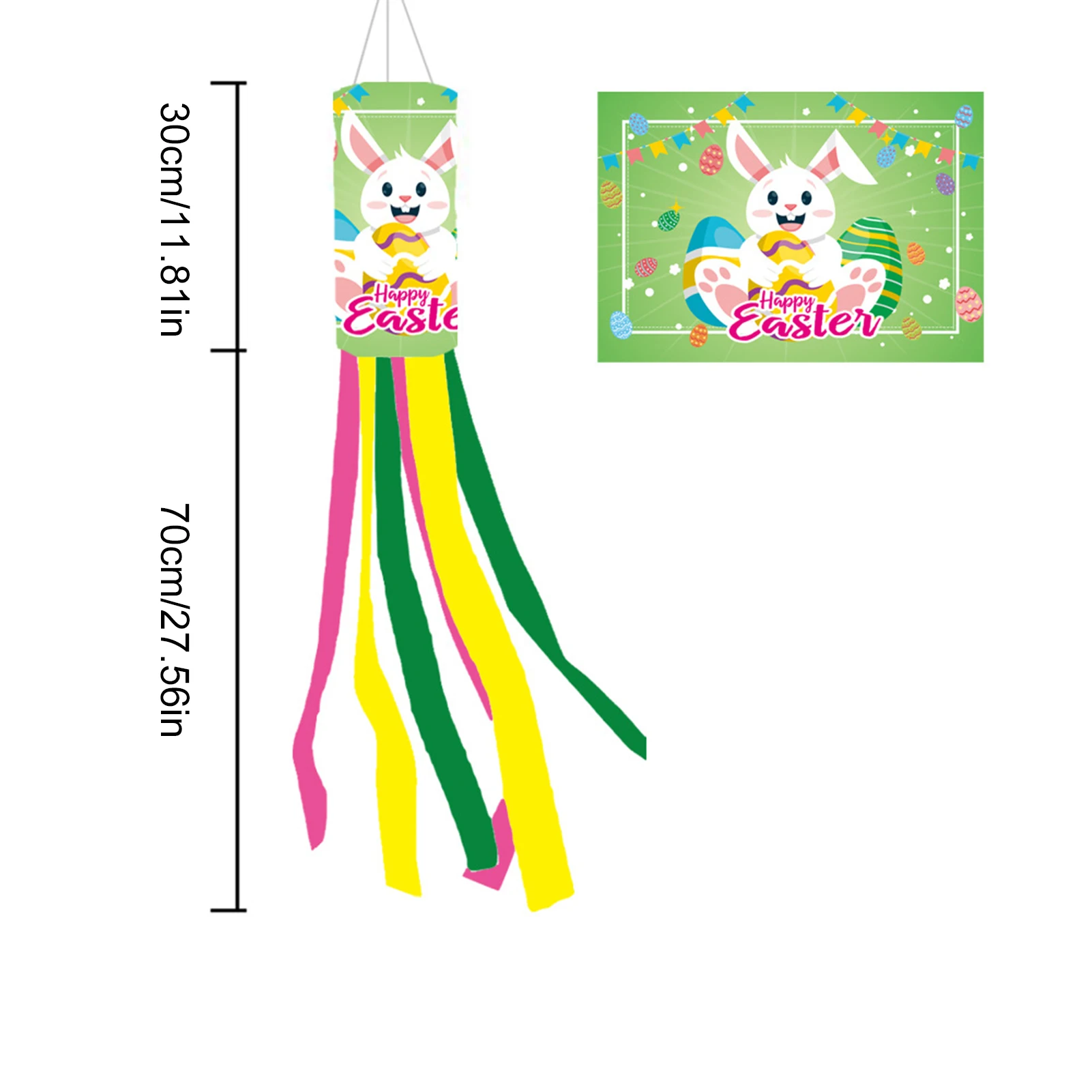 Счастливая Пасха ветрозащитные носки наружные Подвески садовые с длинными