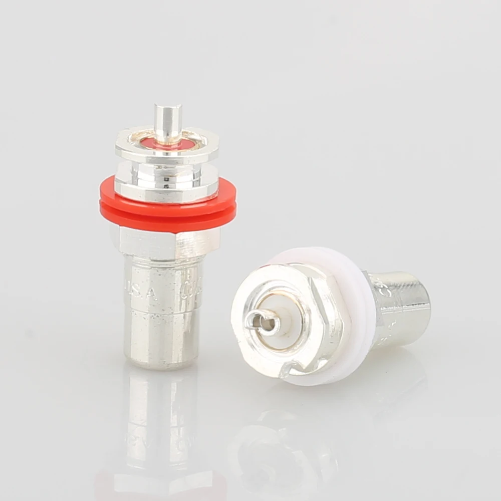 

8Pcs Silver plated RCA Socket RCA chassis Female RCA JACK Socket Connector Hifi without logo