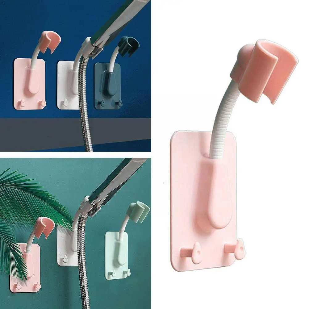 

Регулируемый кронштейн для душа, держатель для душевой лейки, самоклеящаяся подставка, крючки, настенное крепление для спа с универсальным ...