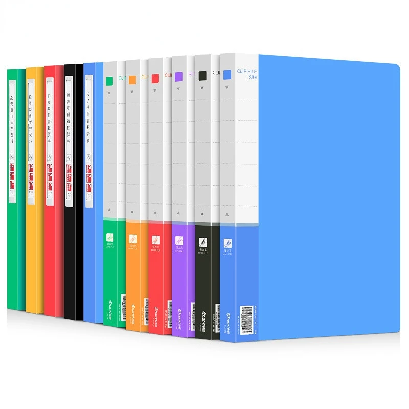 

A4 File Folder Display Book Clip Folders Blue Black Waterproof Document Office Storage File Folder