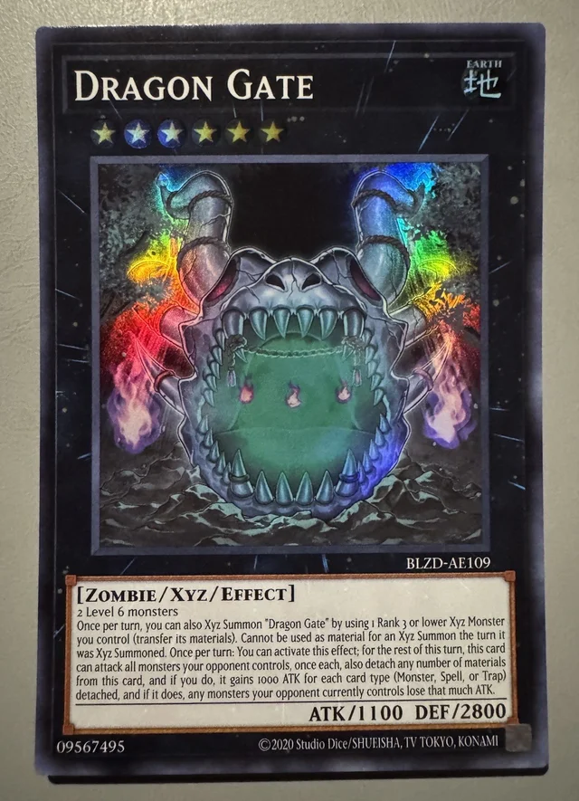 Карта Yugioh KONAMI Duel Monsters BLZD-AE109 Dragon Gate, суперредкая, азиатская английская коллекционная, в идеальном состоянии (art.: 3920db40dad4c) - 3920db40dad4c
