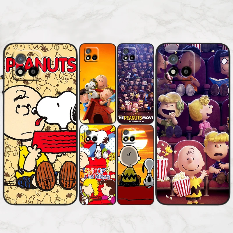

Cartoon Cute Snoopy Love Phone Case For OPPO Realme V11 X3 X50 Q5i GT Neo2 C21Y C3 9 9i 8 8i 7i 6 5 Pro 5G Master Black Soft