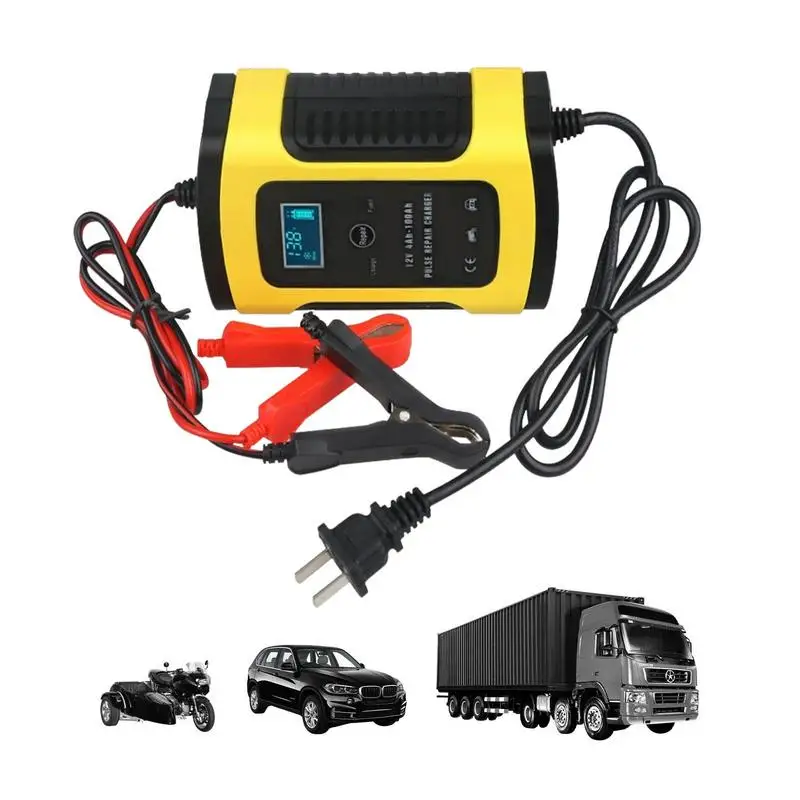 

Battery Charger Maintainer Car Battery Charger Portable Power Bank Charger Battery Charger Automotive With LCD Display For