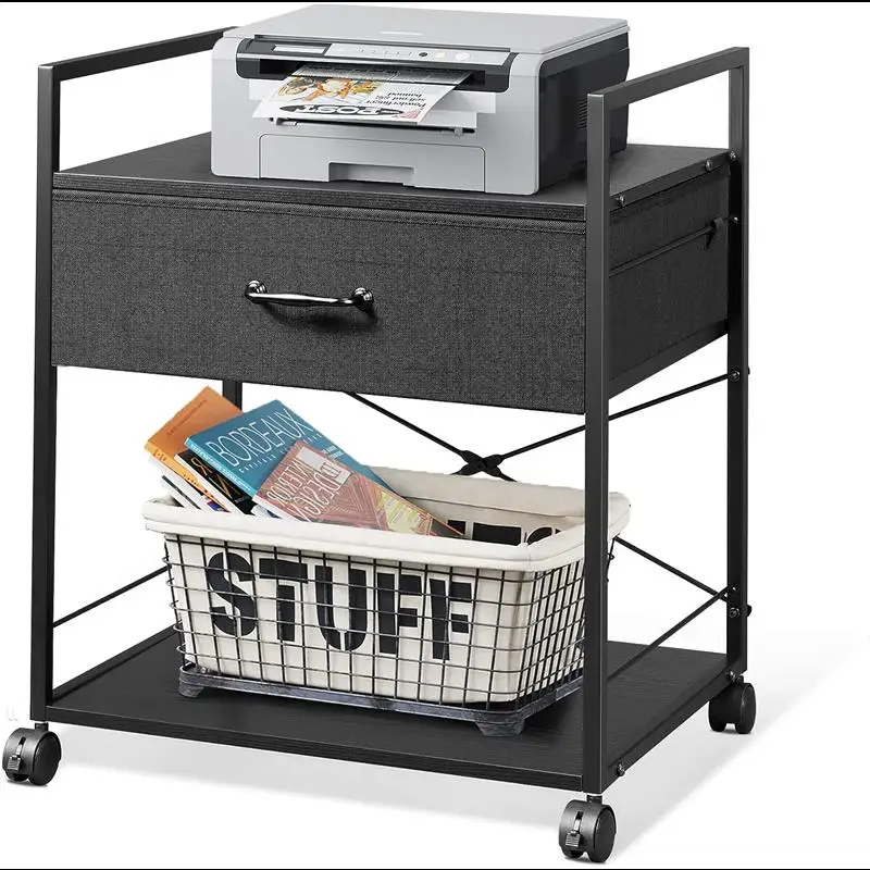 

Mobile File Cabinets Printer Cart Mobile Printer Stand with Storage Drawer File Cabinet Printer Cart