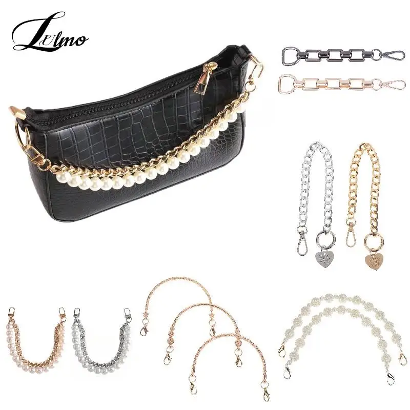 

Metal Pearl Chain Purse Chain Strap Handle Replacement Chain Handbag Shoulder Bag Chain Accessories Gold/Silver Bag Handle