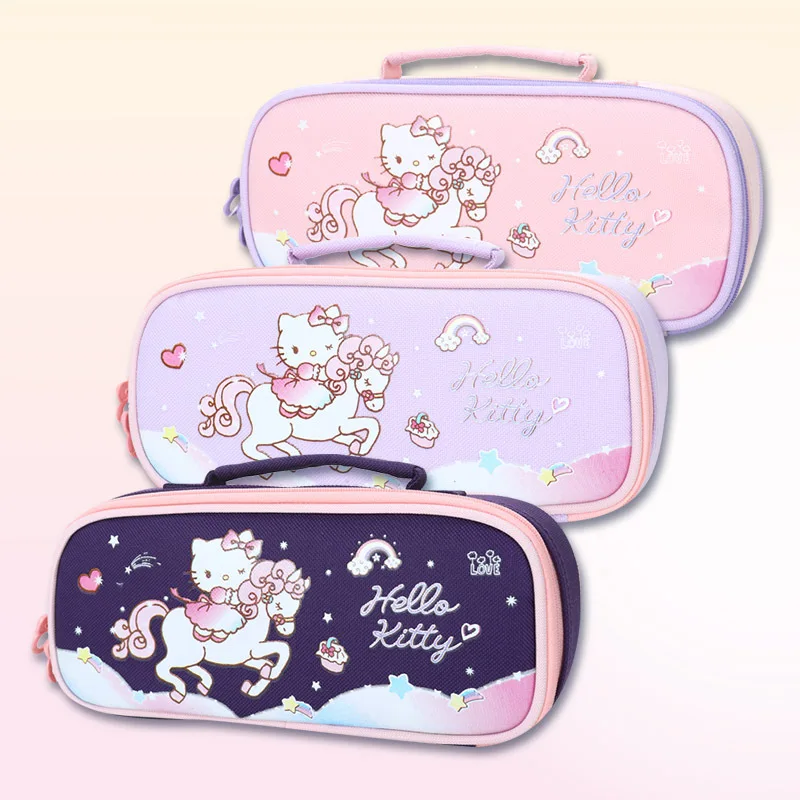 Hello Kitty Children's Pencil Case Primary School Stationery Box Cute Large Capacity Cartoon Portable Stationery Case Pencil Bag