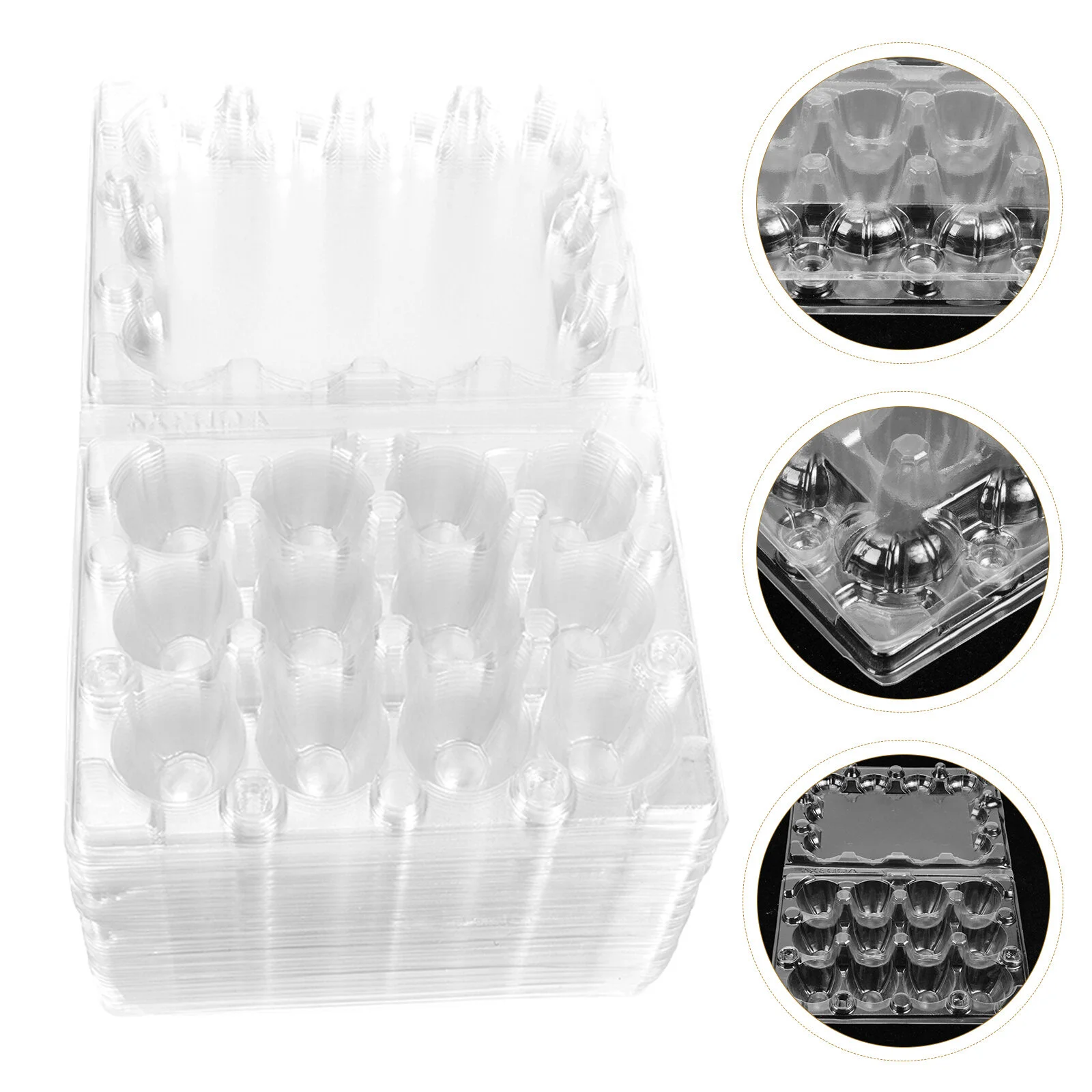 

50 Pcs Quail Egg Tray Disposable Trays Kitchen Supply Small Eggs Box Container Plate Plastic Storage