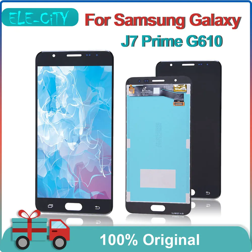 

100% Оригинальный ЖК-дисплей для Samsung Galaxy J7 Prime G610 HK высококачественный дисплей сенсорный экран без рамки запасные части в сборе