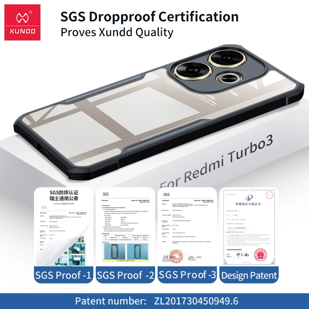 Чехол XUNDD для Xiaomi POCO F6  POCO F6 Pro, противоударный чехол с подушкой безопасности, задняя прозрачная крышка из поликарбоната и ТПУ для камеры, чехол с полной защитой (art.: 3920c700af3ff) - 3920c700af3ff