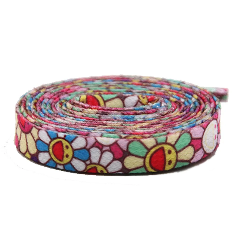 Coolstring 30Pairs/lot Colorfule SunFlowers Heat Transfer Lacets Classical Fashion Strings Wholesale Flatlaces Quality Cordones