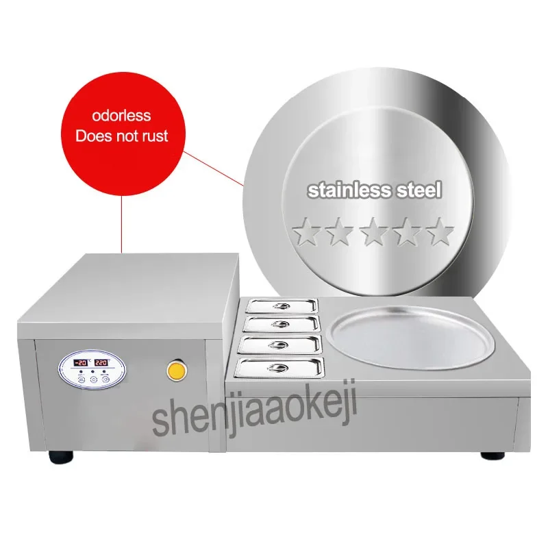 Нержавеющая сталь одна круглая сковорода машина для жарки йогурта жареного льда