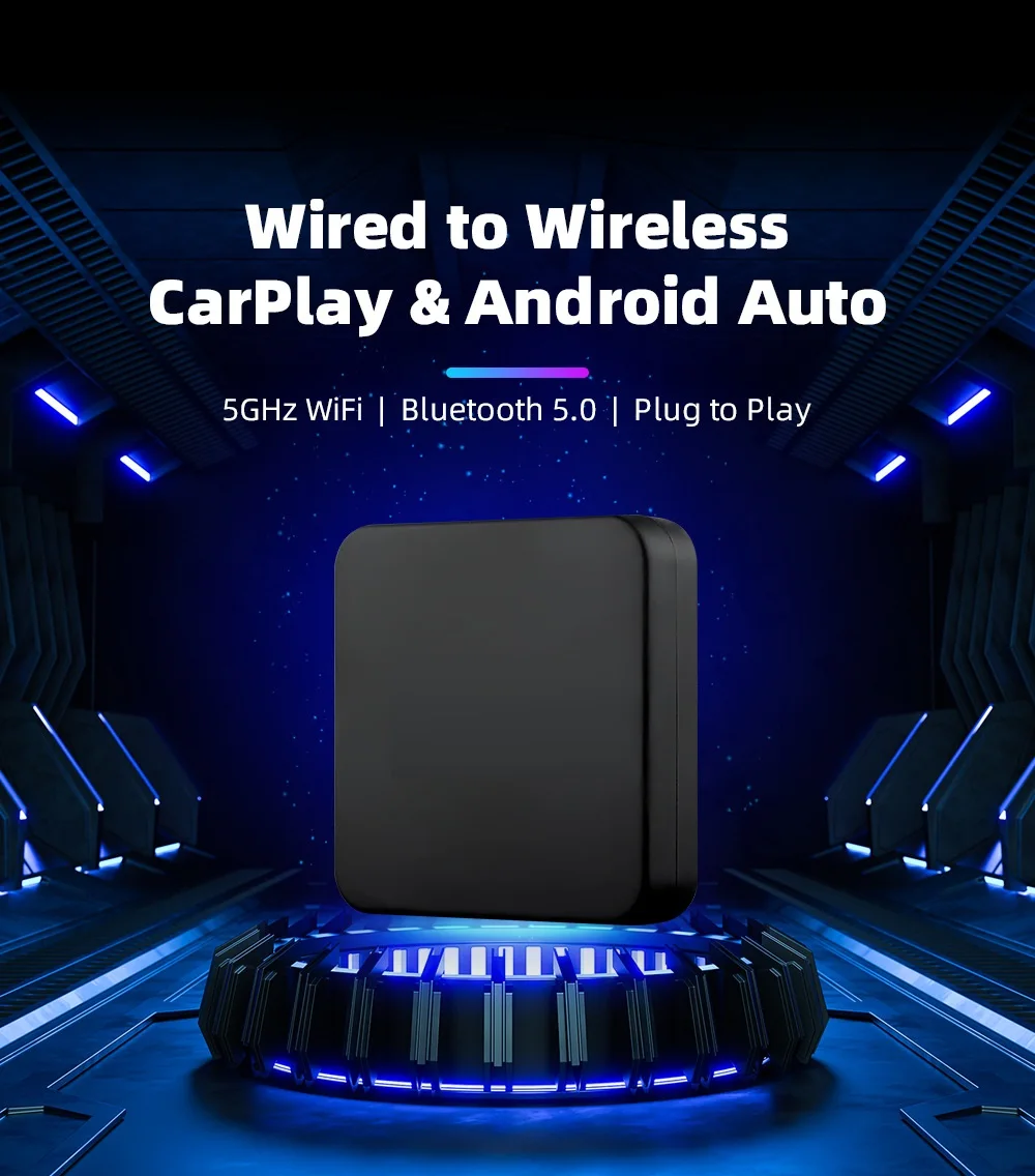 Беспроводной адаптер CarPlay Binize проводной к беспроводному Android Auto Dongle Plug &amp Play для VW