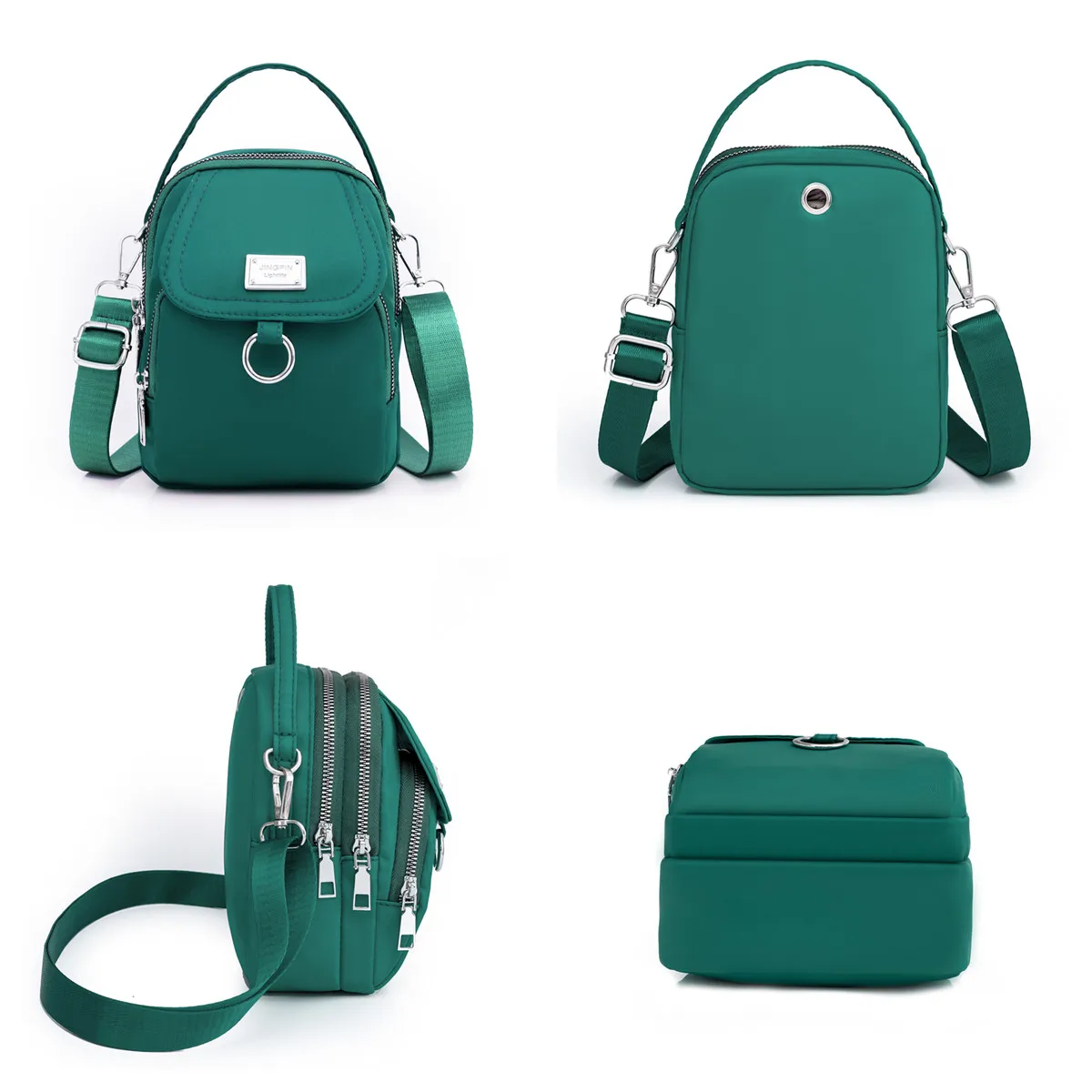 Womens Fashion Oxford Solid Color Shoulder Bag Lightweight Durable Female Crossbody Bag Multi Pocket and Large Capacity Handbag