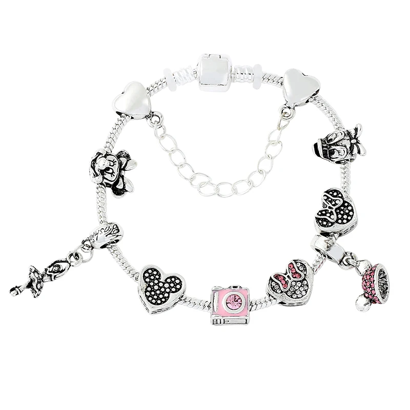 Браслет с шармами Микки и Минни из м/ф Дисней