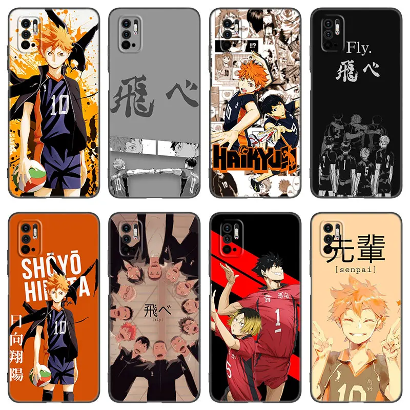 Haikyuu!! Anime Phone Case For Xiaomi Redmi Note 7 8 9 10 11 8T 10T 9S 10S 11S 4G 11E 11T Pro 5G Soft TPU Black Cover