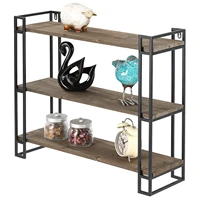 tier rustic wood and metal wall mounted shelf industrial wall shelving unit for home and office industrial furniture shelf