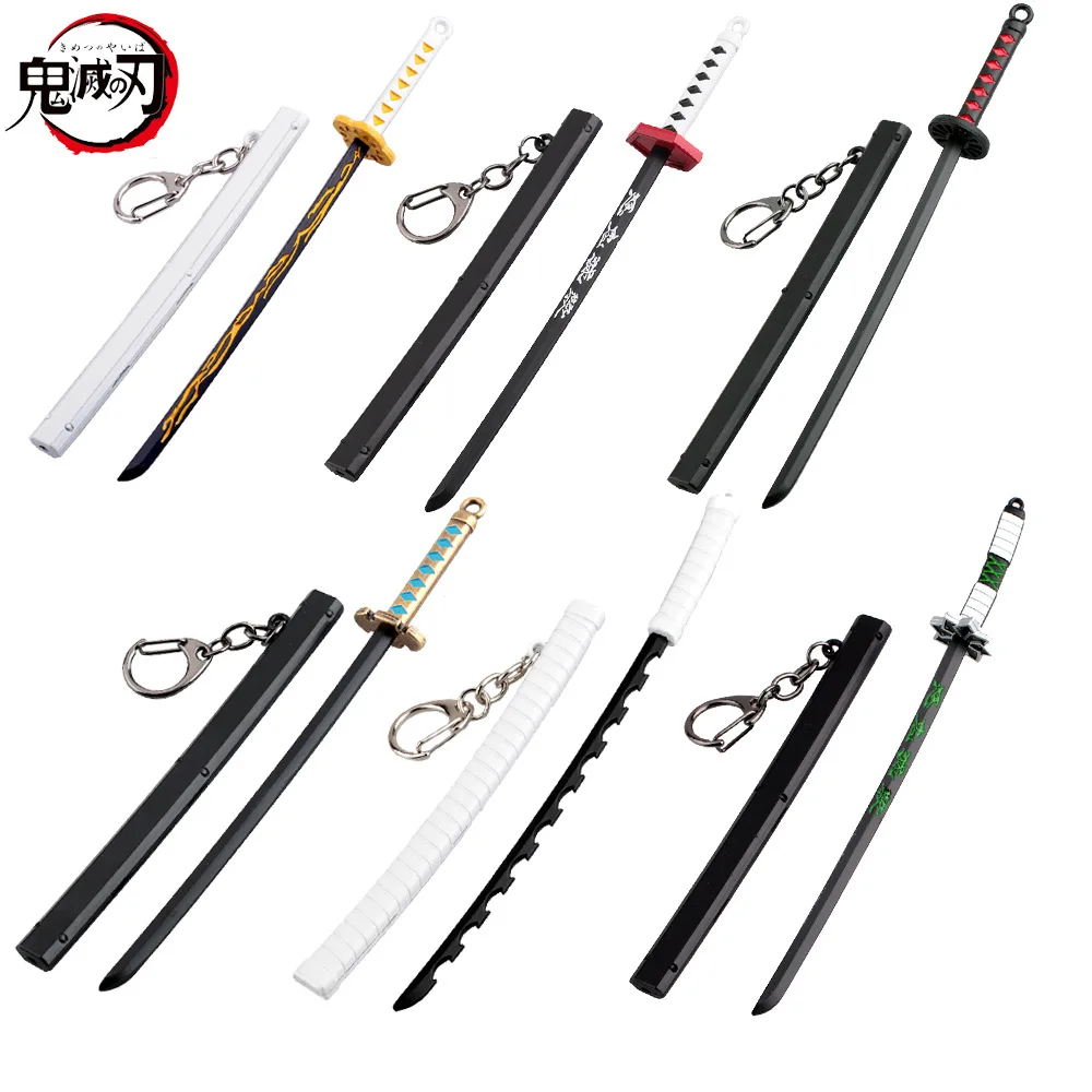 

Anime Sword Demon Slayer Kamado Tanjirou KatanaKimetsu No Yaiba Model 17cm Weapon Swords Cosplay Keychain Metal Props Gift