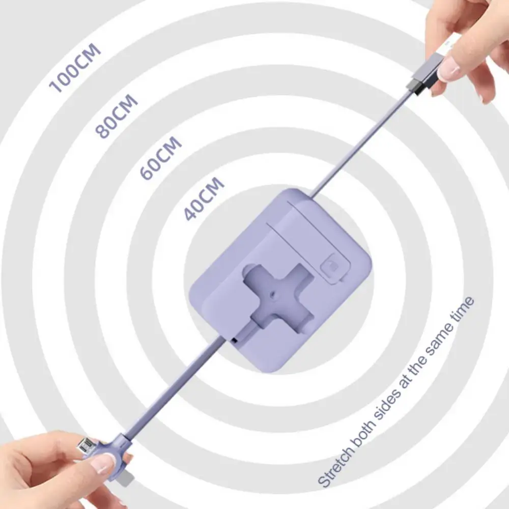 

With Phone Stand Charger Data Cable Scalable 3 In 1 Usb Cable 3a Telescopic Micro Usb Charge Cable Phone Accessories Portable 1m