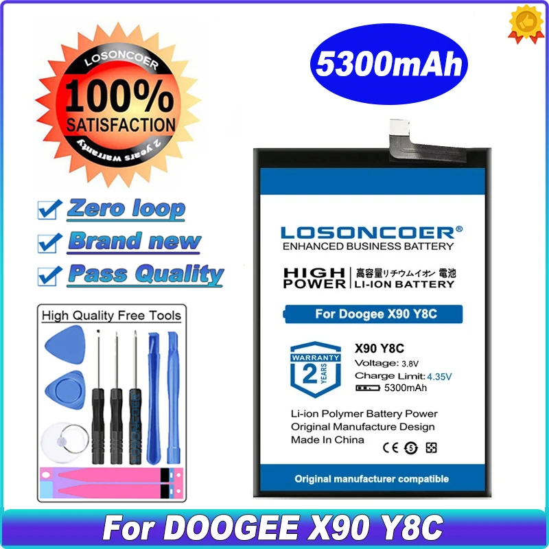 

LOSONCOER High Capacity 5300mAh For Doogee X90 Y8C Mobile Phone Battery