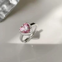 heart rings for women exquisite wedding engagement bridal jewelry big pink trendy elegant ring accessories