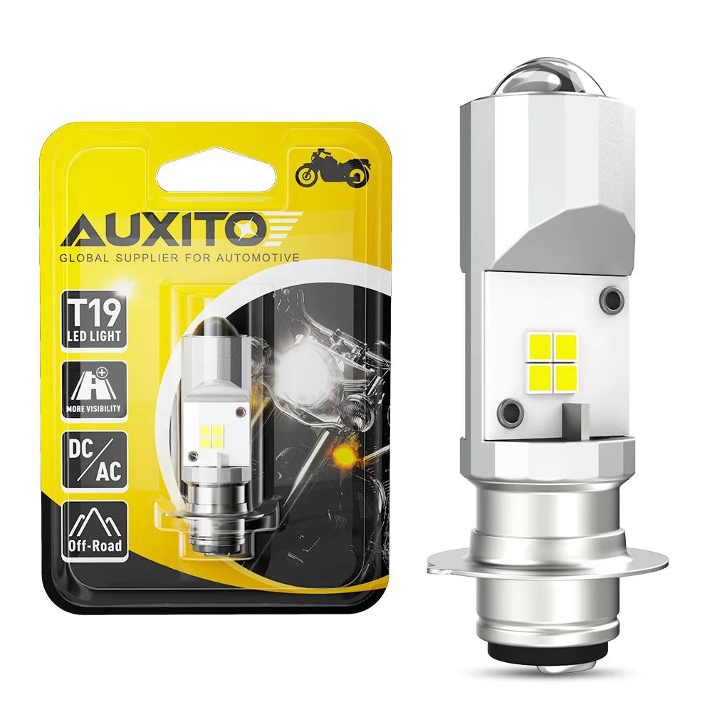 Фото 1 шт. AUXITO P15D P15D-25-1 PX15D T19 H6M светодиодная лампа для фар мотоцикла Hi-Lo Beam скутер мопед передняя лампа 12 В 24 В постоянного тока №1