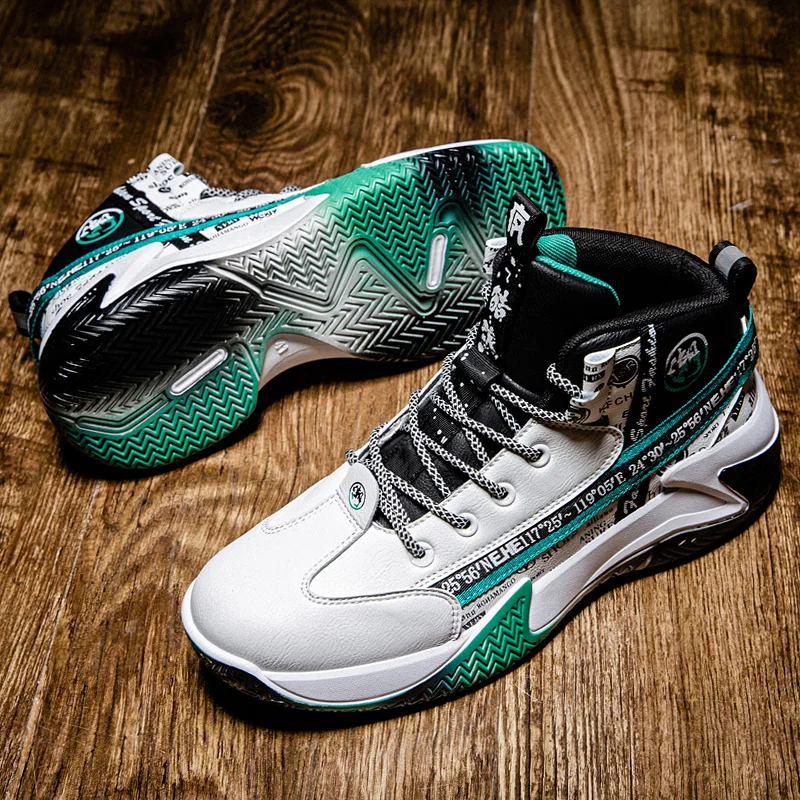 2023 thick sole increase basketball shoes student tide take waterproof skin actual combat outdoor sports shoes