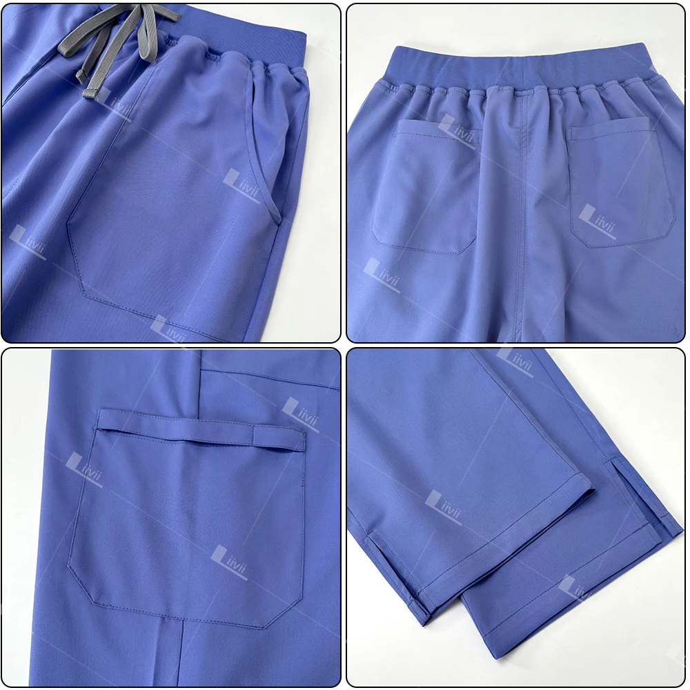 Униформа медицинская многоцветная с коротким рукавом и V-образным вырезом