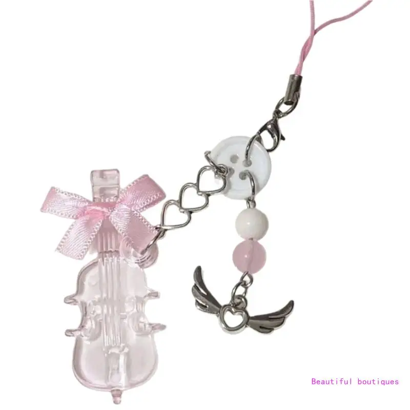 Виолончель с бантом из бисера очаровательные брелки милый кулон подвеска