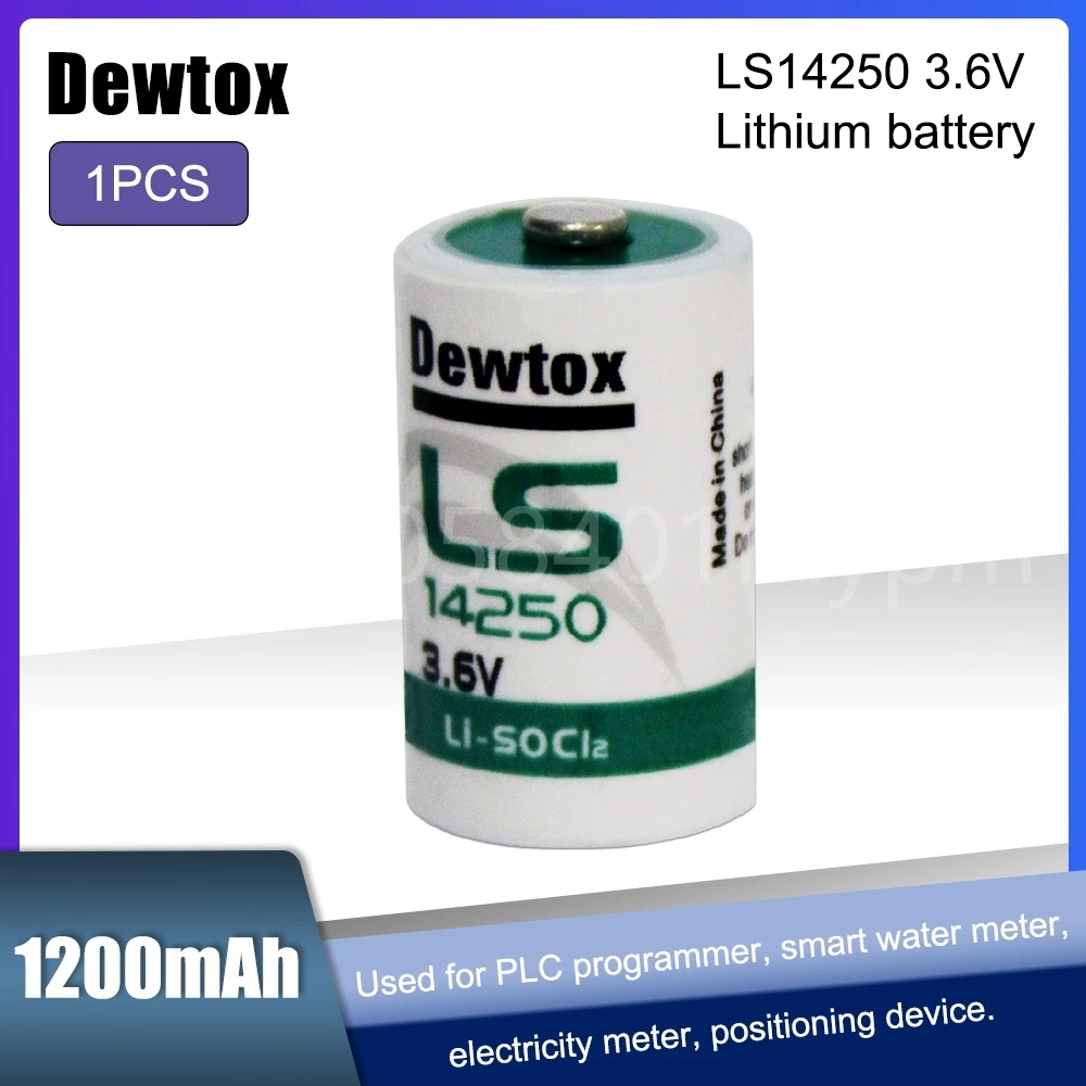 1 шт., литиевая батарея Dewtox LS14250 L14250 ER14250 14250 1/2AA TL-5902 3,6 В для ПЛК станков с ЧПУ, газовый измеритель, часы в режиме реального времени 1 шт., литиевая батарея Dewtox LS14250 L14250 ER14250 14250 1/2AA TL-5902 3,6 В для ПЛК станков с ЧПУ, газовый измеритель, часы в режиме реального времени