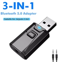3 in 1 bluetooth 5 0 audio receiver transmitter microphone wireless audio transmitter for tv pc car kit usb wireless adapter