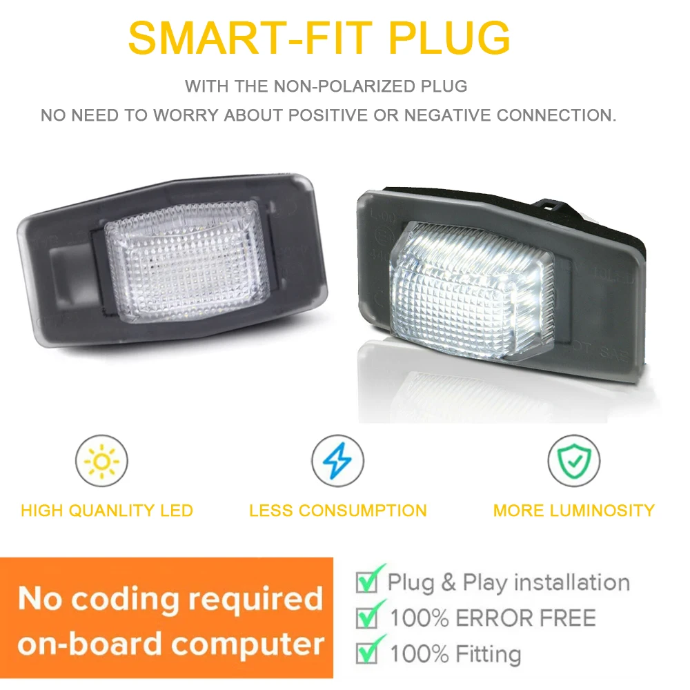 1 пара 6000K светодиодных задних фонарей номерного знака без ошибок для Mazda 323 Protege