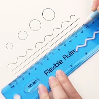 2pcsset soft 30cm ruler multicolour flexible creative stationery rule school supply