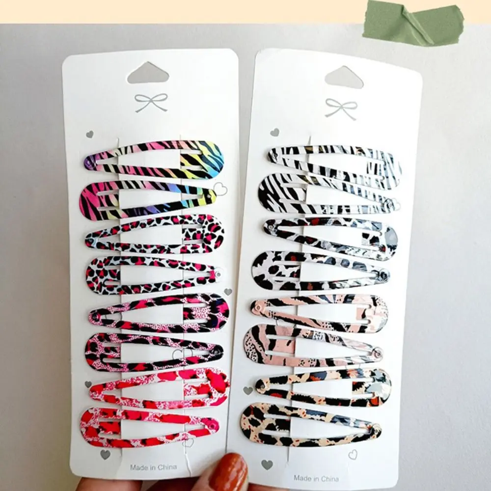 8 шт. заколки для волос с леопардовым принтом