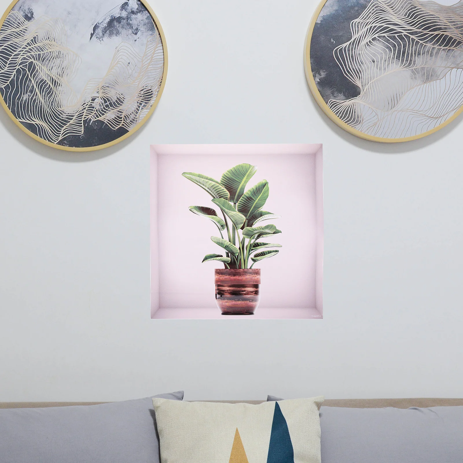 

Green Wall Sticker Aesthetic Decals Potted Bedroom Living Decor Fake Window