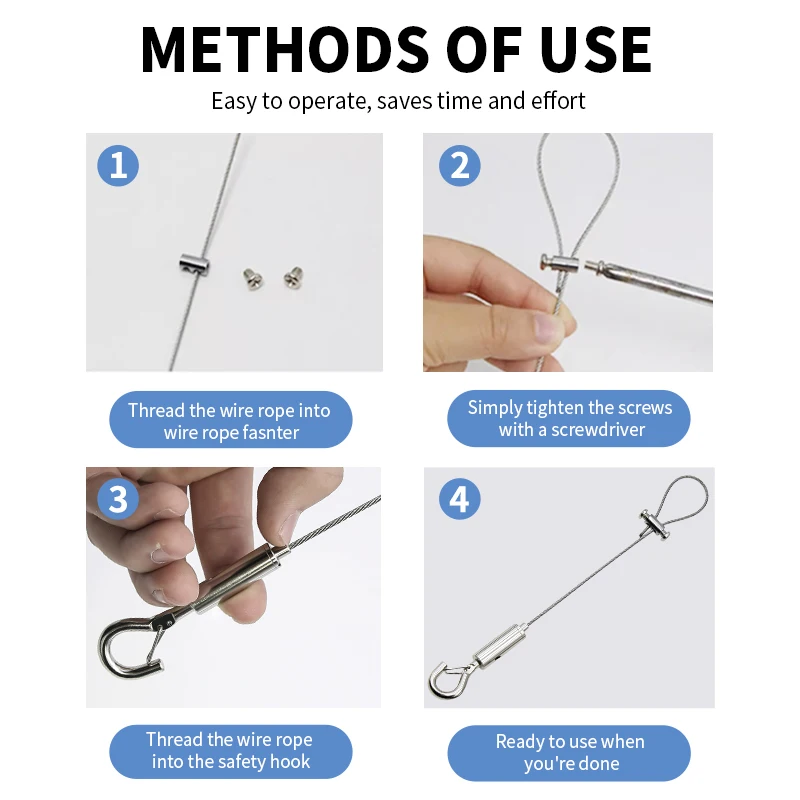 2 шт. мм Проволочный Трос из нержавеющей стали с двойной головкой регулируемые