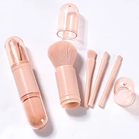 set of 4 in 1 portable telescopic makeup brushes travel makeup eyeshadow and lips cosmetics kit