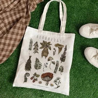 new plant print mushroom shoulder bag canvas bag harajuku shopper bag fashion cute casual summer shoulder bags tote shopper bag