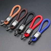 for mg 3 5 6 one zs ezs gs metal horseshoe buckle keychain hand woven leather car key ring mens gifts car interior accessories