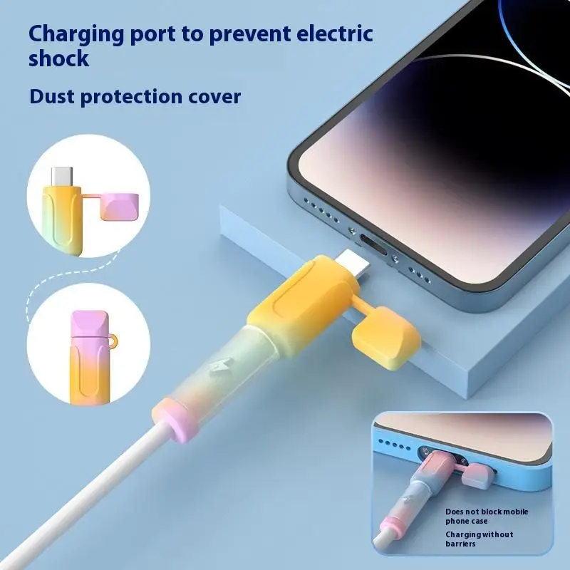 Фото Charger Cable Protector Soft Silicone Cover Type C Charger Cable Protector Cable Protector Cord Saver Practical Accessories №3